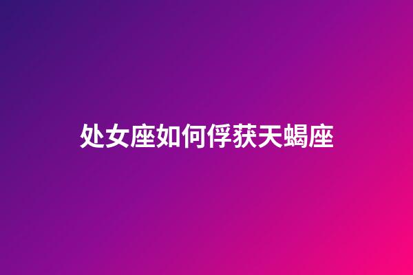 处女座如何俘获天蝎座-第1张-星座运势-玄机派