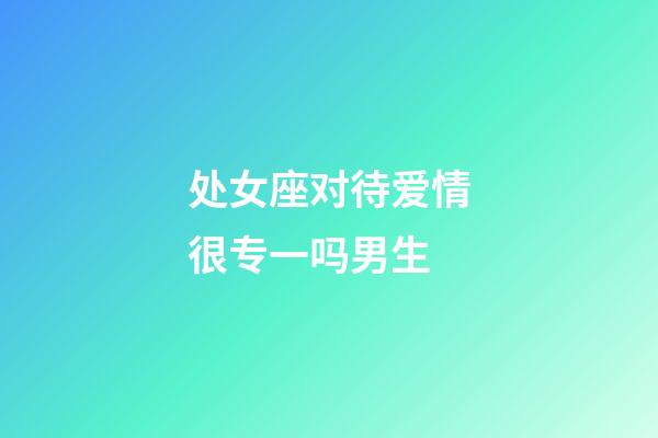 处女座对待爱情很专一吗男生-第1张-星座运势-玄机派
