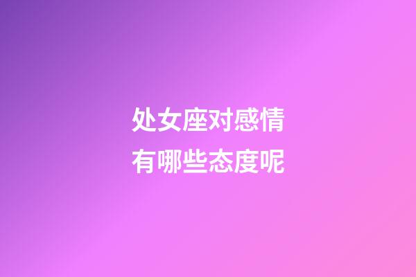 处女座对感情有哪些态度呢-第1张-星座运势-玄机派