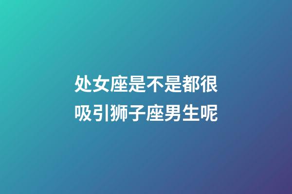处女座是不是都很吸引狮子座男生呢-第1张-星座运势-玄机派