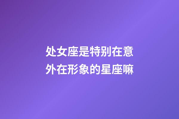 处女座是特别在意外在形象的星座嘛-第1张-星座运势-玄机派