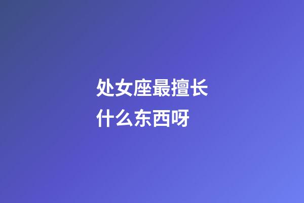 处女座最擅长什么东西呀-第1张-星座运势-玄机派