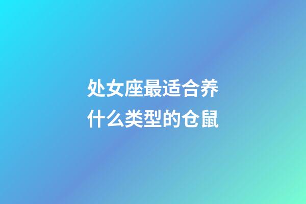 处女座最适合养什么类型的仓鼠-第1张-星座运势-玄机派