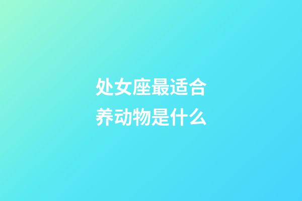 处女座最适合养动物是什么-第1张-星座运势-玄机派