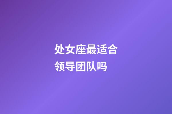 处女座最适合领导团队吗-第1张-星座运势-玄机派