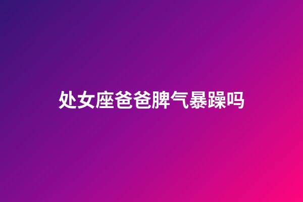 处女座爸爸脾气暴躁吗-第1张-星座运势-玄机派