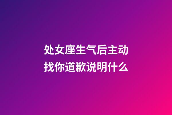 处女座生气后主动找你道歉说明什么-第1张-星座运势-玄机派