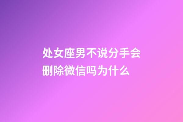 处女座男不说分手会删除微信吗为什么-第1张-星座运势-玄机派