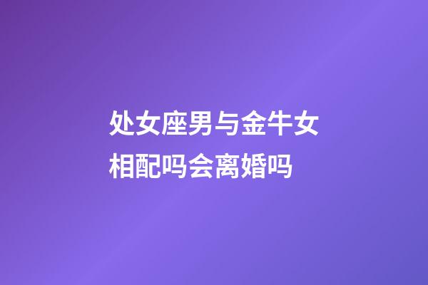 处女座男与金牛女相配吗会离婚吗-第1张-星座运势-玄机派