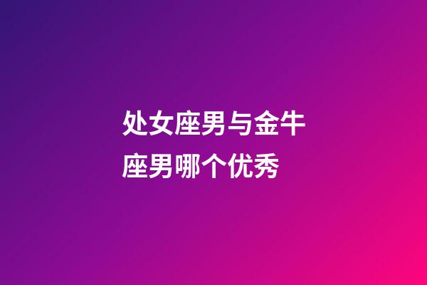 处女座男与金牛座男哪个优秀-第1张-星座运势-玄机派