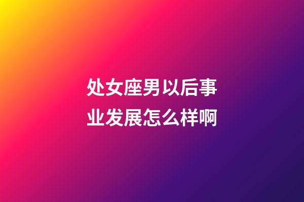 处女座男以后事业发展怎么样啊-第1张-星座运势-玄机派