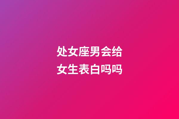 处女座男会给女生表白吗吗-第1张-星座运势-玄机派