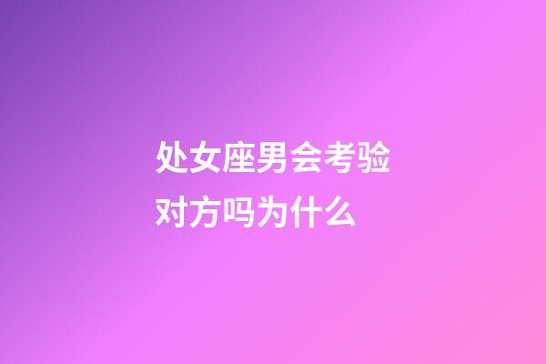 处女座男会考验对方吗为什么-第1张-星座运势-玄机派