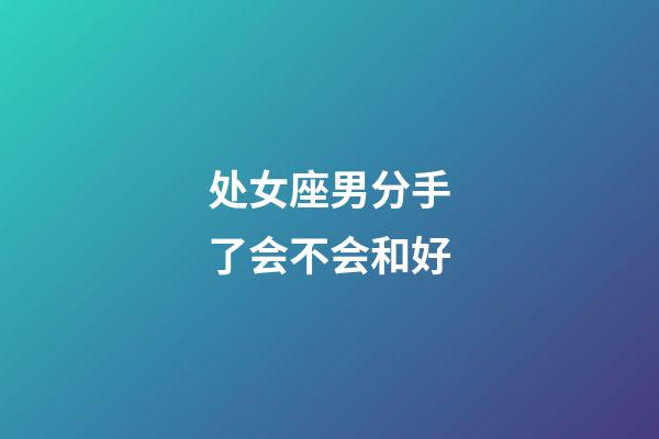 处女座男分手了会不会和好-第1张-星座运势-玄机派