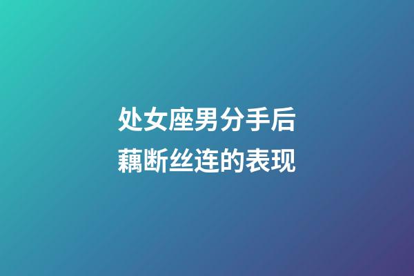 处女座男分手后藕断丝连的表现-第1张-星座运势-玄机派