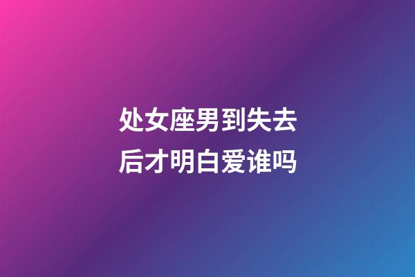 处女座男到失去后才明白爱谁吗-第1张-星座运势-玄机派