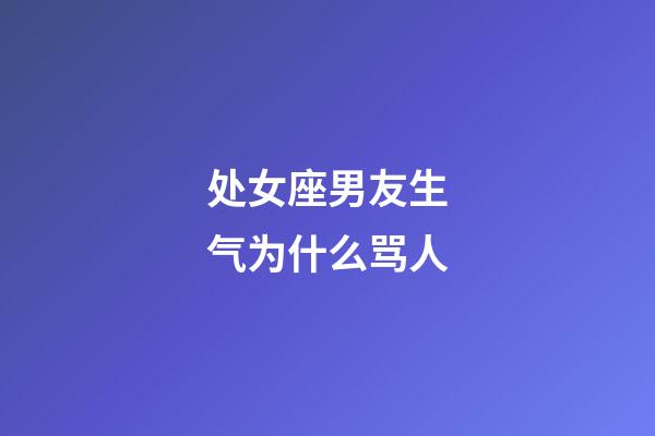 处女座男友生气为什么骂人-第1张-星座运势-玄机派