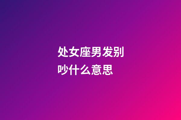 处女座男发别吵什么意思-第1张-星座运势-玄机派