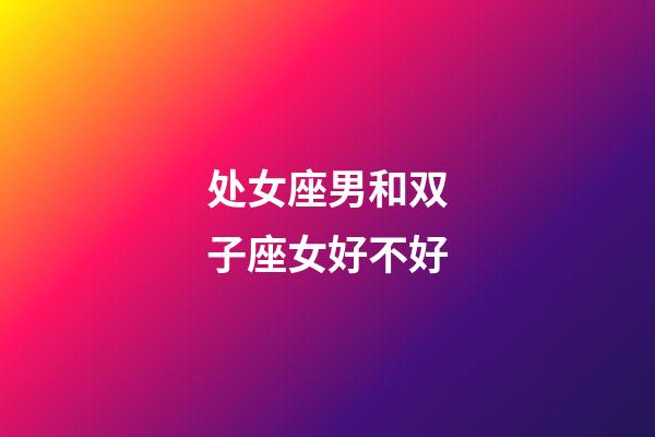 处女座男和双子座女好不好-第1张-星座运势-玄机派