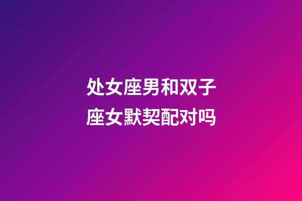 处女座男和双子座女默契配对吗-第1张-星座运势-玄机派