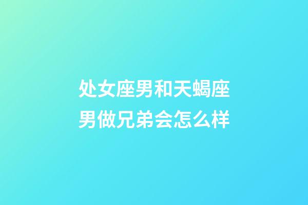 处女座男和天蝎座男做兄弟会怎么样-第1张-星座运势-玄机派