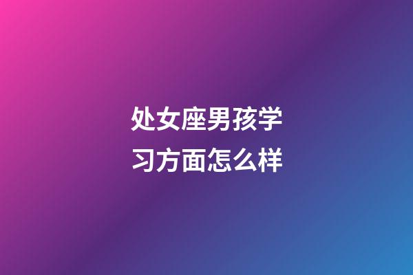 处女座男孩学习方面怎么样