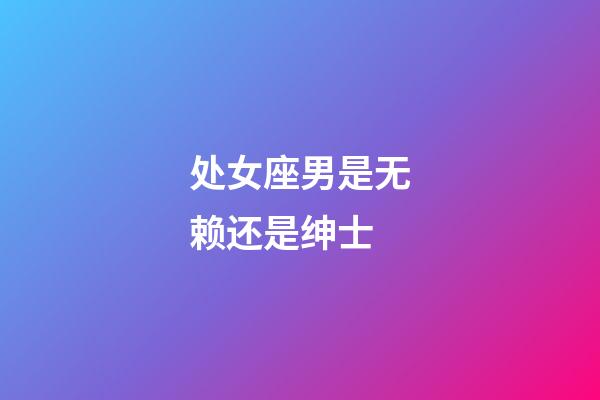 处女座男是无赖还是绅士-第1张-星座运势-玄机派