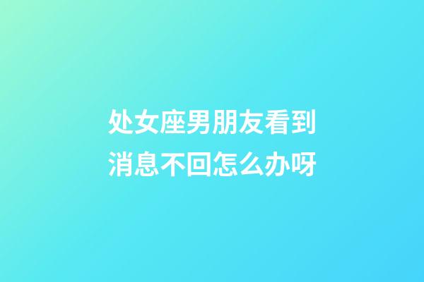 处女座男朋友看到消息不回怎么办呀-第1张-星座运势-玄机派