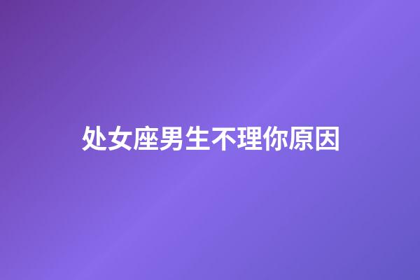 处女座男生不理你原因-第1张-星座运势-玄机派