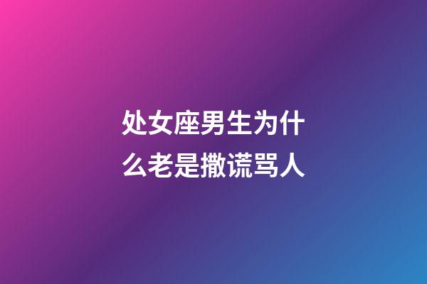 处女座男生为什么老是撒谎骂人-第1张-星座运势-玄机派