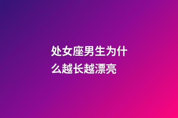 处女座男生为什么越长越漂亮-第1张-星座运势-玄机派