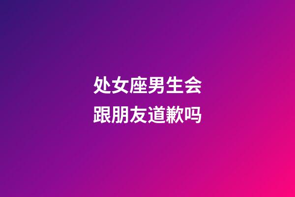 处女座男生会跟朋友道歉吗-第1张-星座运势-玄机派