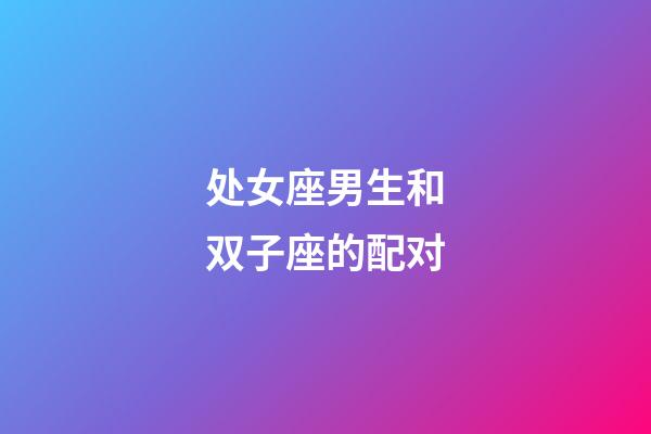 处女座男生和双子座的配对-第1张-星座运势-玄机派