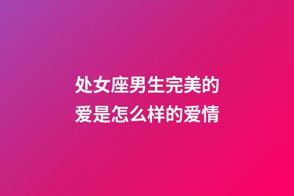 处女座男生完美的爱是怎么样的爱情-第1张-星座运势-玄机派