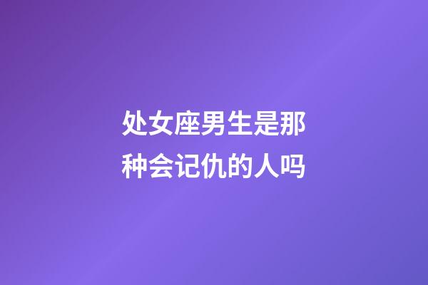 处女座男生是那种会记仇的人吗-第1张-星座运势-玄机派