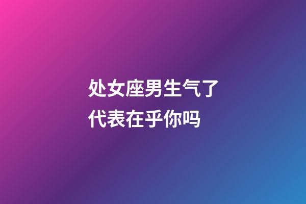 处女座男生气了代表在乎你吗-第1张-星座运势-玄机派