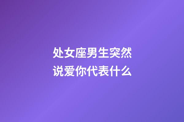 处女座男生突然说爱你代表什么-第1张-星座运势-玄机派