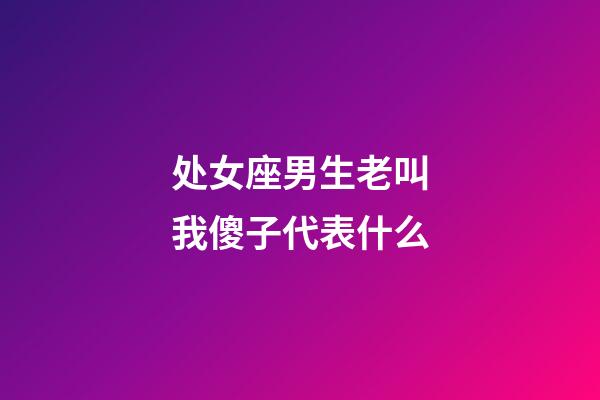 处女座男生老叫我傻子代表什么-第1张-星座运势-玄机派