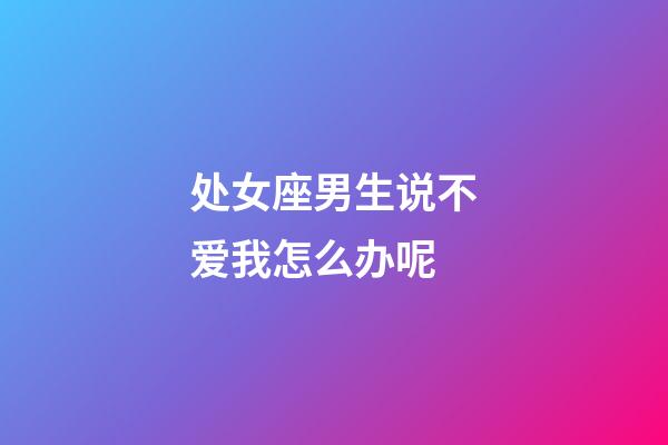 处女座男生说不爱我怎么办呢-第1张-星座运势-玄机派