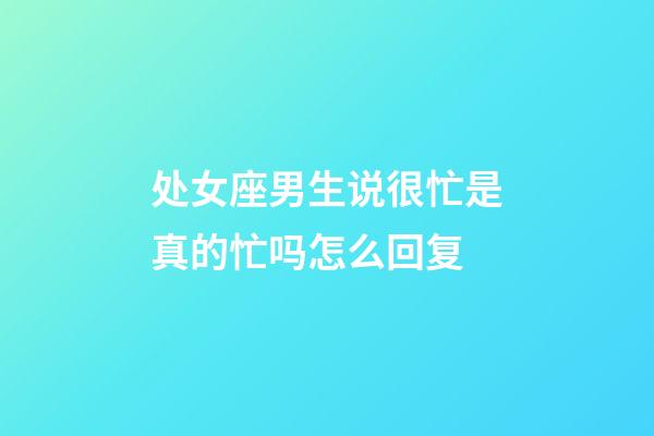 处女座男生说很忙是真的忙吗怎么回复-第1张-星座运势-玄机派