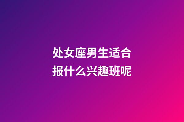 处女座男生适合报什么兴趣班呢-第1张-星座运势-玄机派