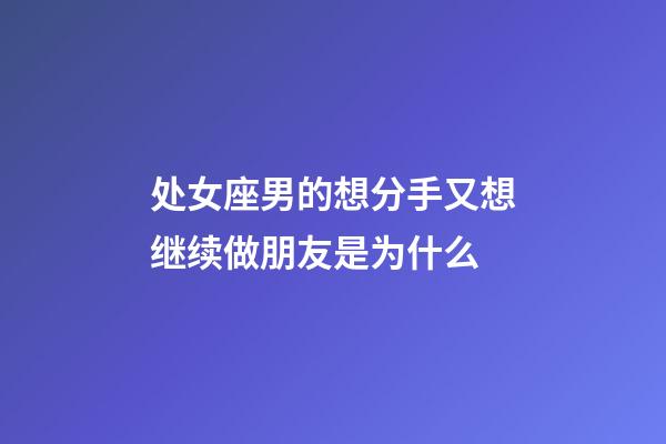 处女座男的想分手又想继续做朋友是为什么-第1张-星座运势-玄机派
