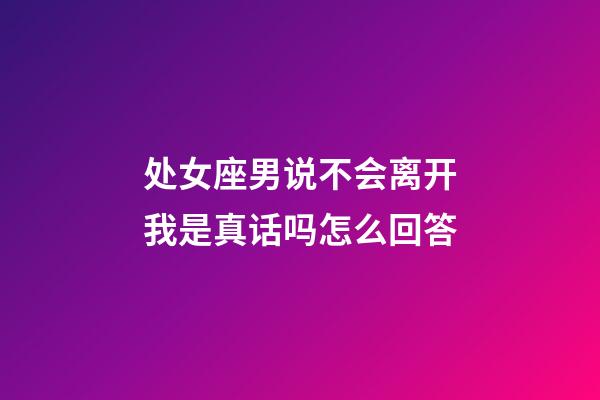 处女座男说不会离开我是真话吗怎么回答-第1张-星座运势-玄机派