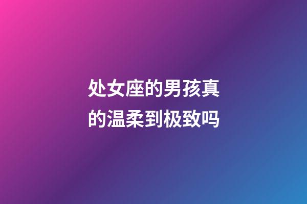 处女座的男孩真的温柔到极致吗-第1张-星座运势-玄机派