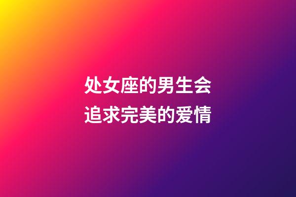 处女座的男生会追求完美的爱情-第1张-星座运势-玄机派
