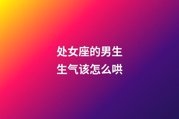 处女座的男生生气该怎么哄-第1张-星座运势-玄机派