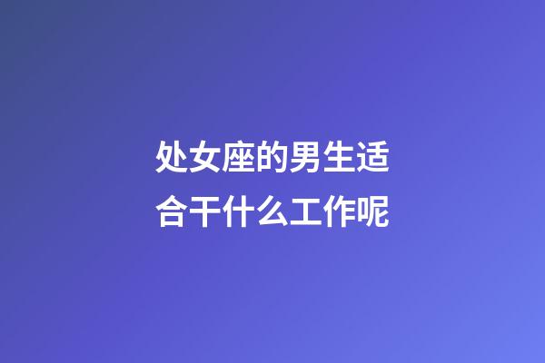 处女座的男生适合干什么工作呢-第1张-星座运势-玄机派