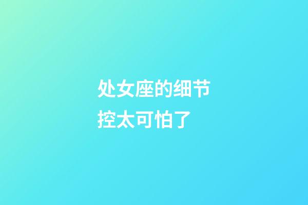 处女座的细节控太可怕了-第1张-星座运势-玄机派