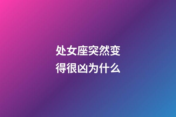 处女座突然变得很凶为什么-第1张-星座运势-玄机派