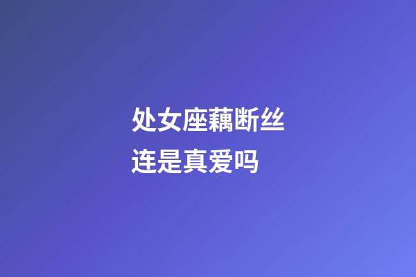 处女座藕断丝连是真爱吗-第1张-星座运势-玄机派